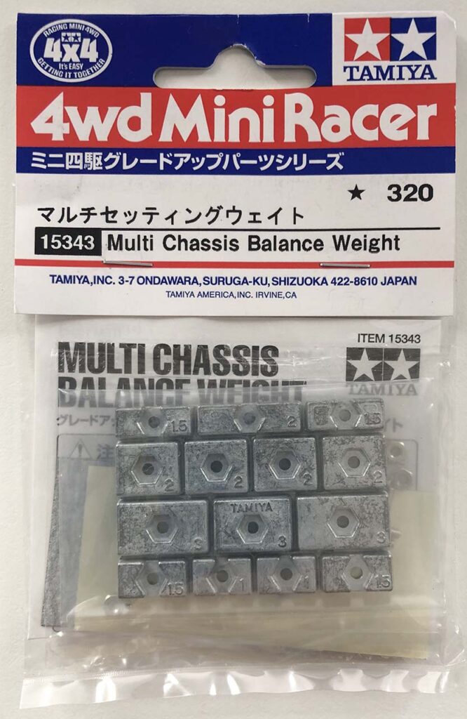 Tamiya multi chassis balance weight item number 15343