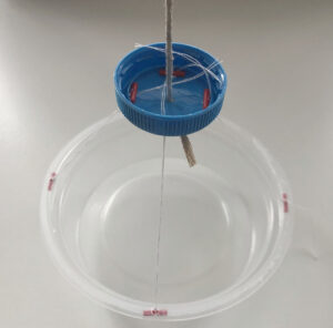 a basket made of recycled material for the experiment