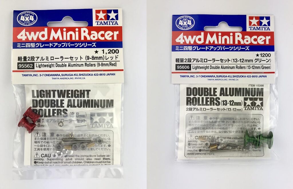 Tamiya Mini 4WD double aluminium rollers [Item no: 95562, 95606]